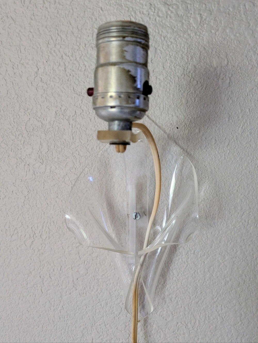 VTG Lucite Calla Lily Wall Sconce Light